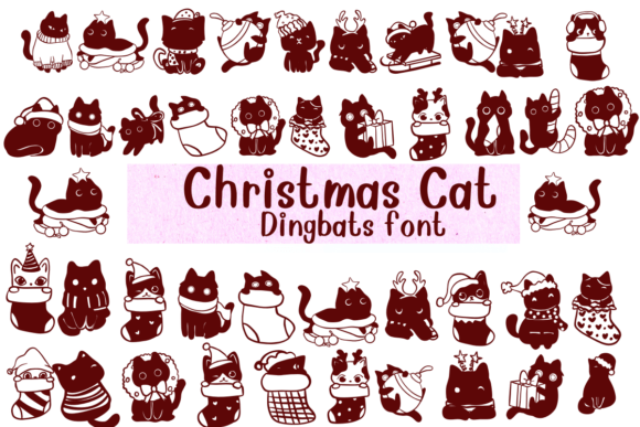 Christmas Cats Font for Web Design