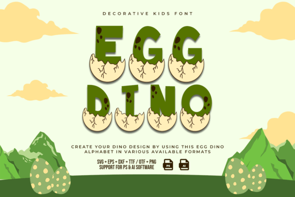 Egg Dino Font for Creative Brands