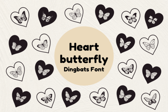 Heart Butterfly Font for Business
