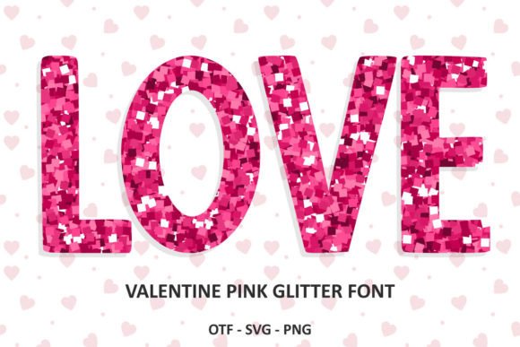 Valentine Pink Glitter Font